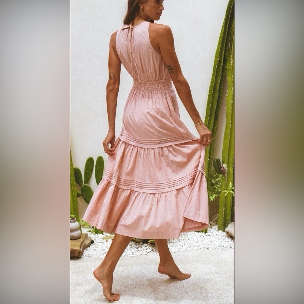 Pampelone Perle Cotton Tiered Midi Dress